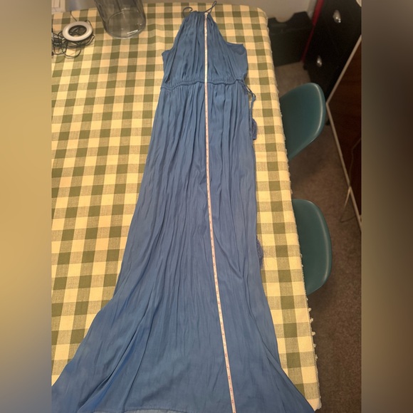 Ann Taylor Loft Tasseled Halter Maxi Dress in Blue - Picture 8 of 11